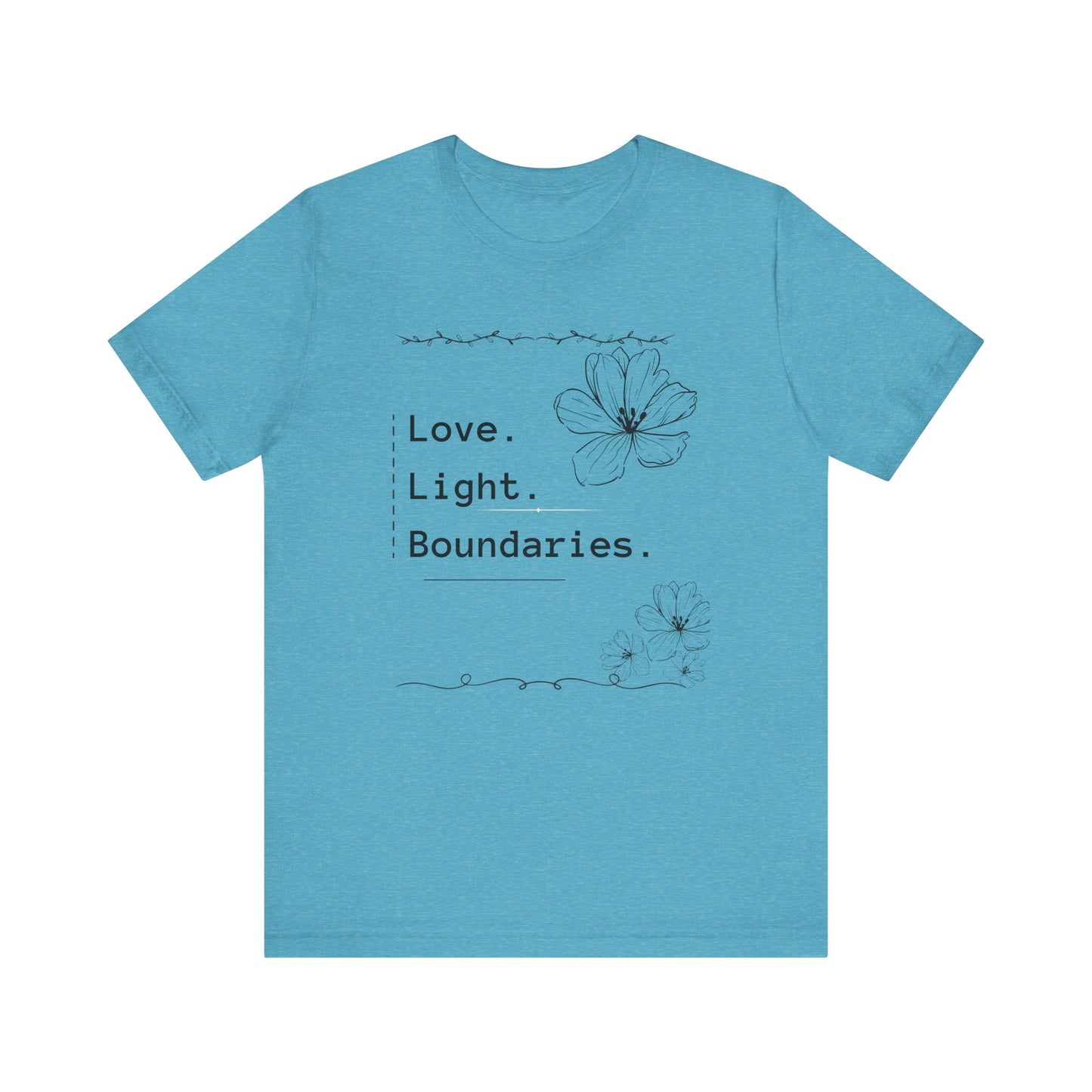 LOVE. LIGHT. BOUNDARIES. Unisex Jersey Short Sleeve Tee