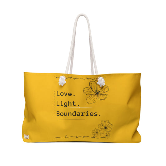 LOVE. LIGHT. BOUNDARIES. - Weekender Bag - Yellow