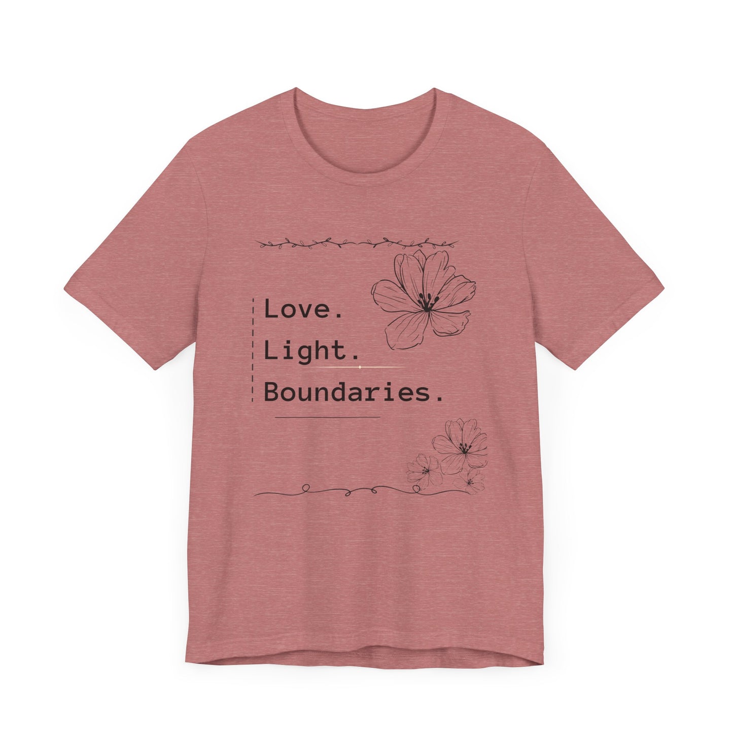 LOVE. LIGHT. BOUNDARIES. Unisex Jersey Short Sleeve Tee