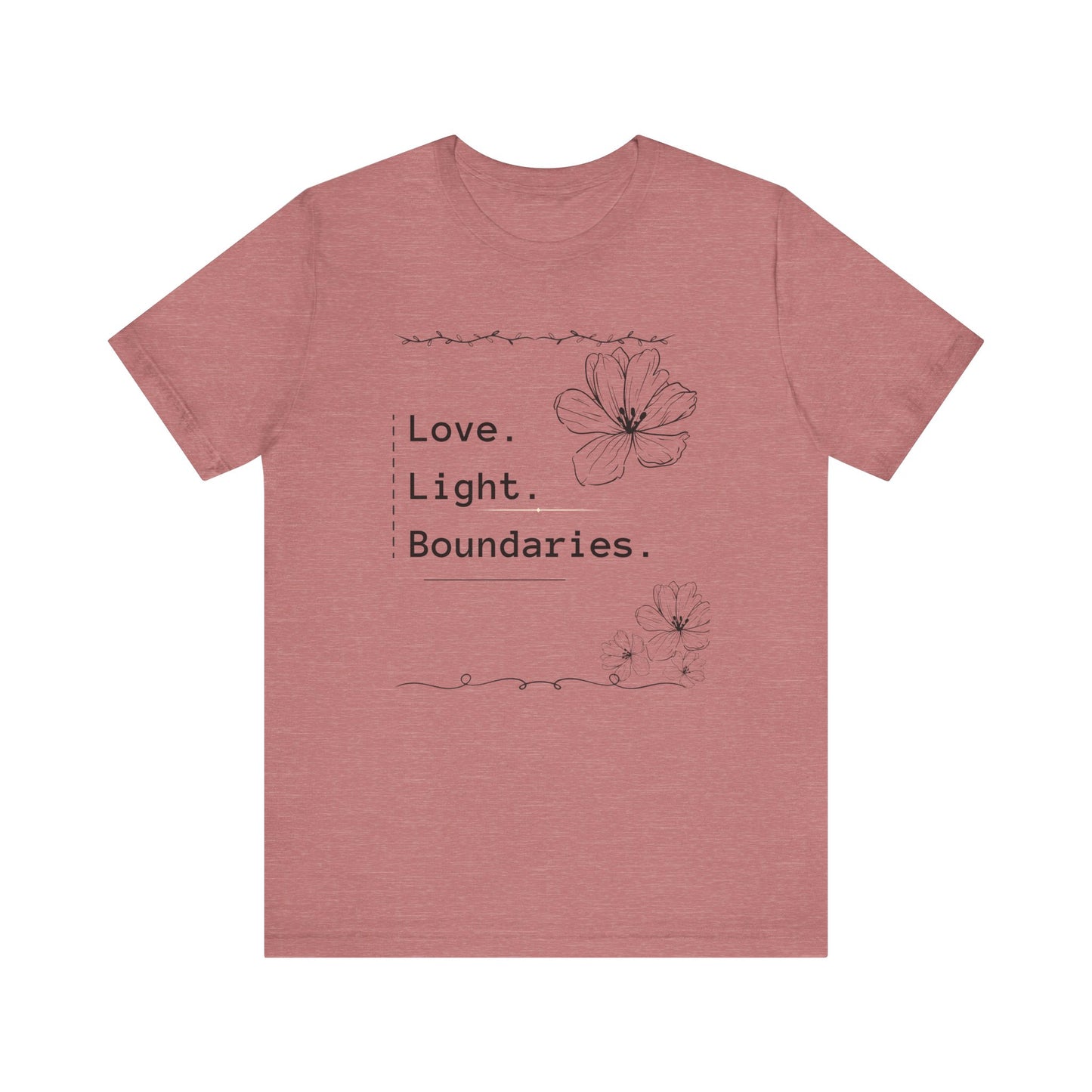 LOVE. LIGHT. BOUNDARIES. Unisex Jersey Short Sleeve Tee