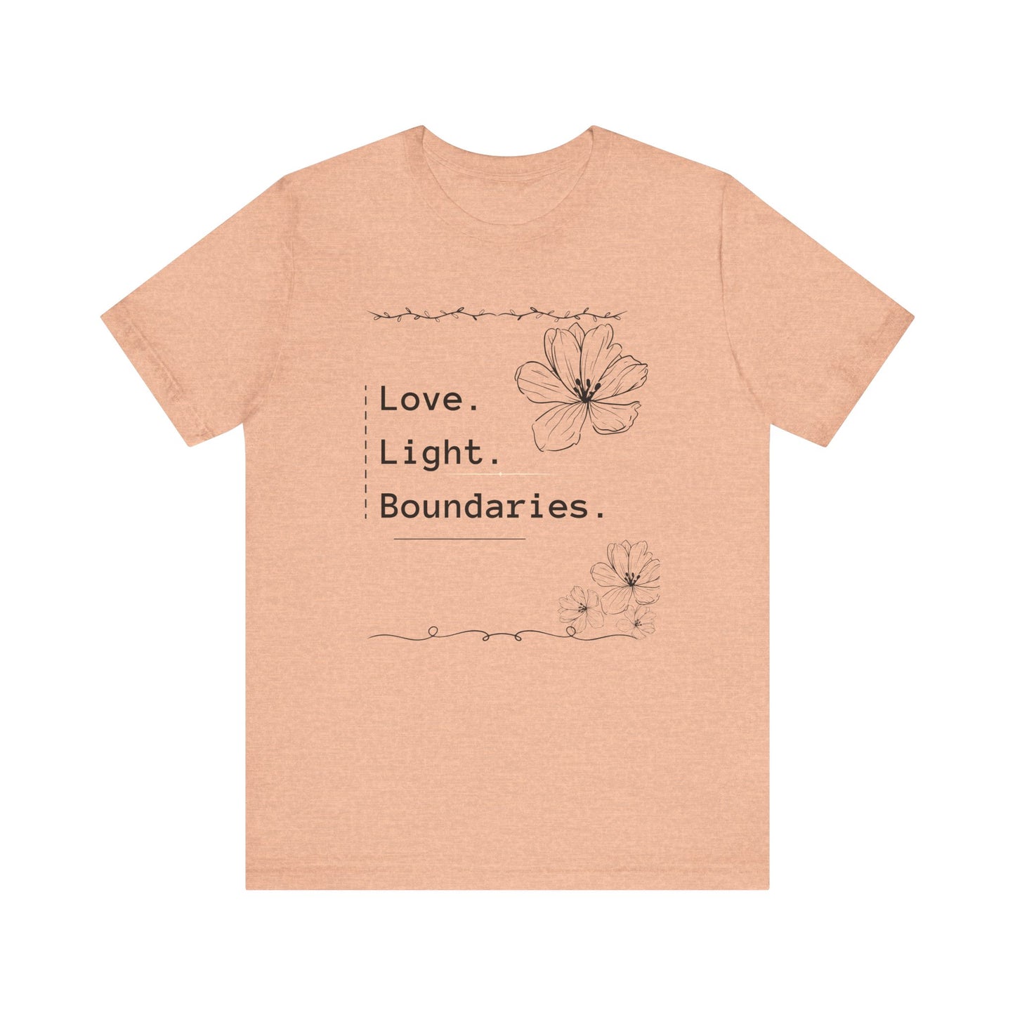 LOVE. LIGHT. BOUNDARIES. Unisex Jersey Short Sleeve Tee