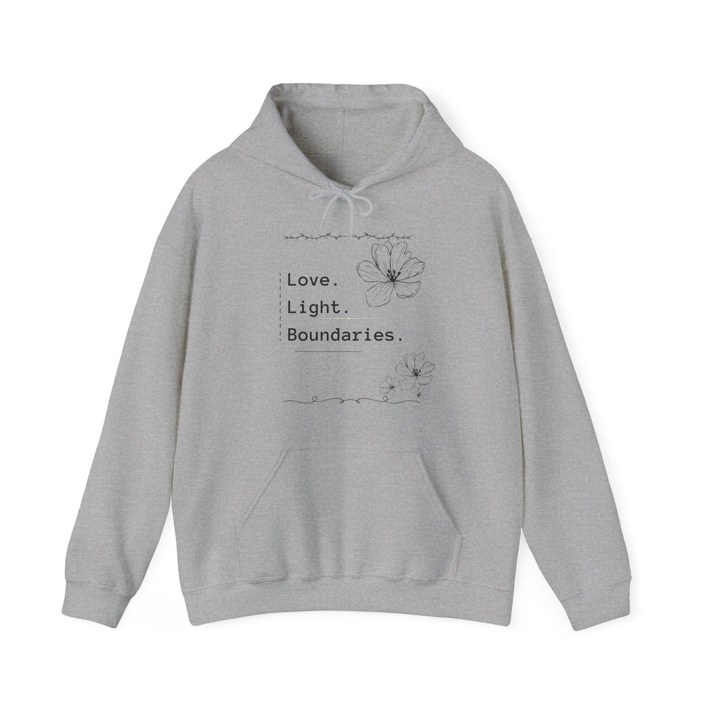 LOVE. LIGHT. BOUNDARIES.-Unisex Heavy Blend™ Hooded Sweatshirt