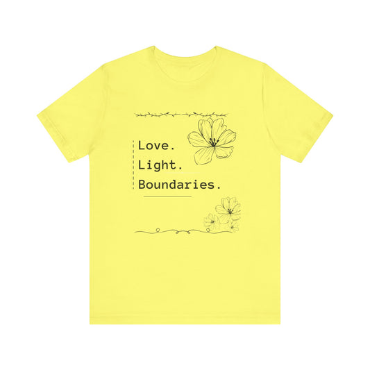 LOVE. LIGHT. BOUNDARIES. Unisex Jersey Short Sleeve Tee