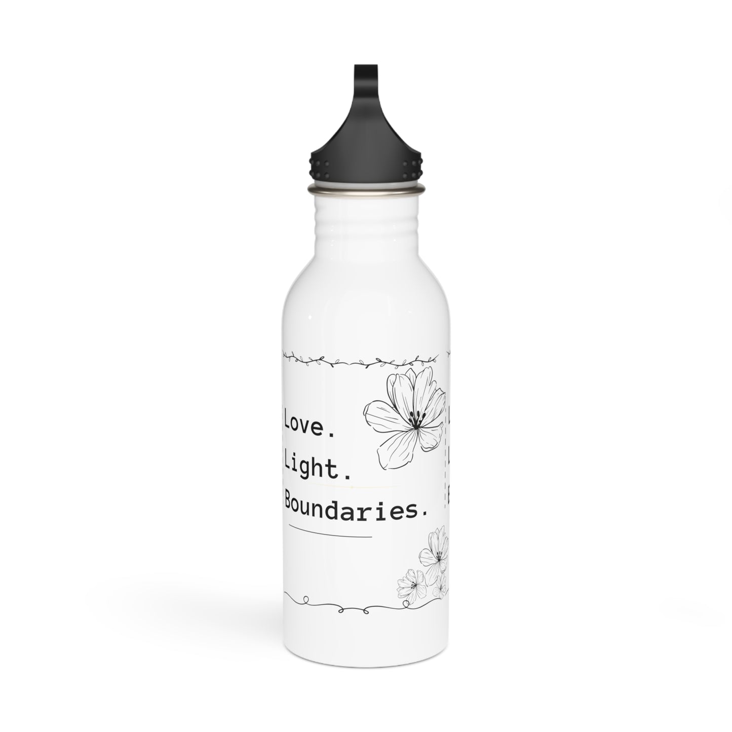 LOVE. LIGHT. BOUNDARIES. - Stainless Steel Water Bottle