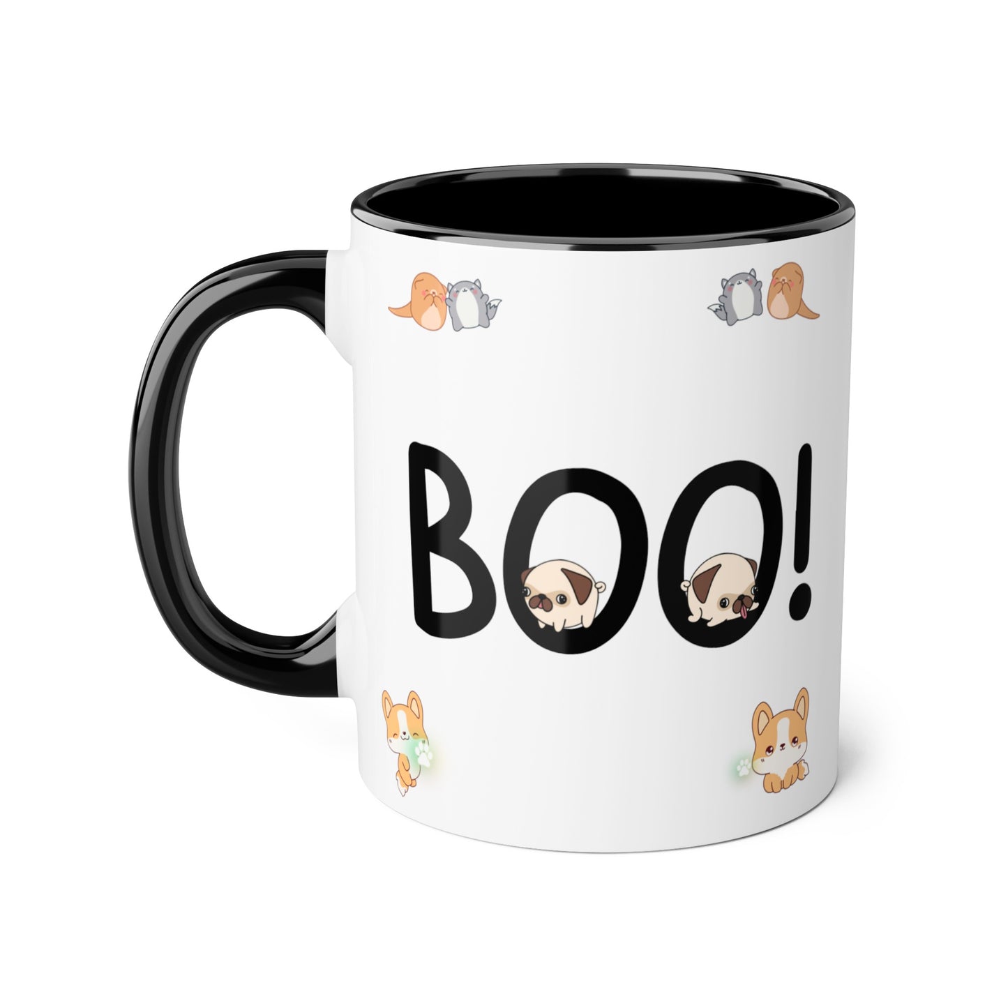 BOO! Cutie Kawaii Doggo Accent Mugs, 11oz