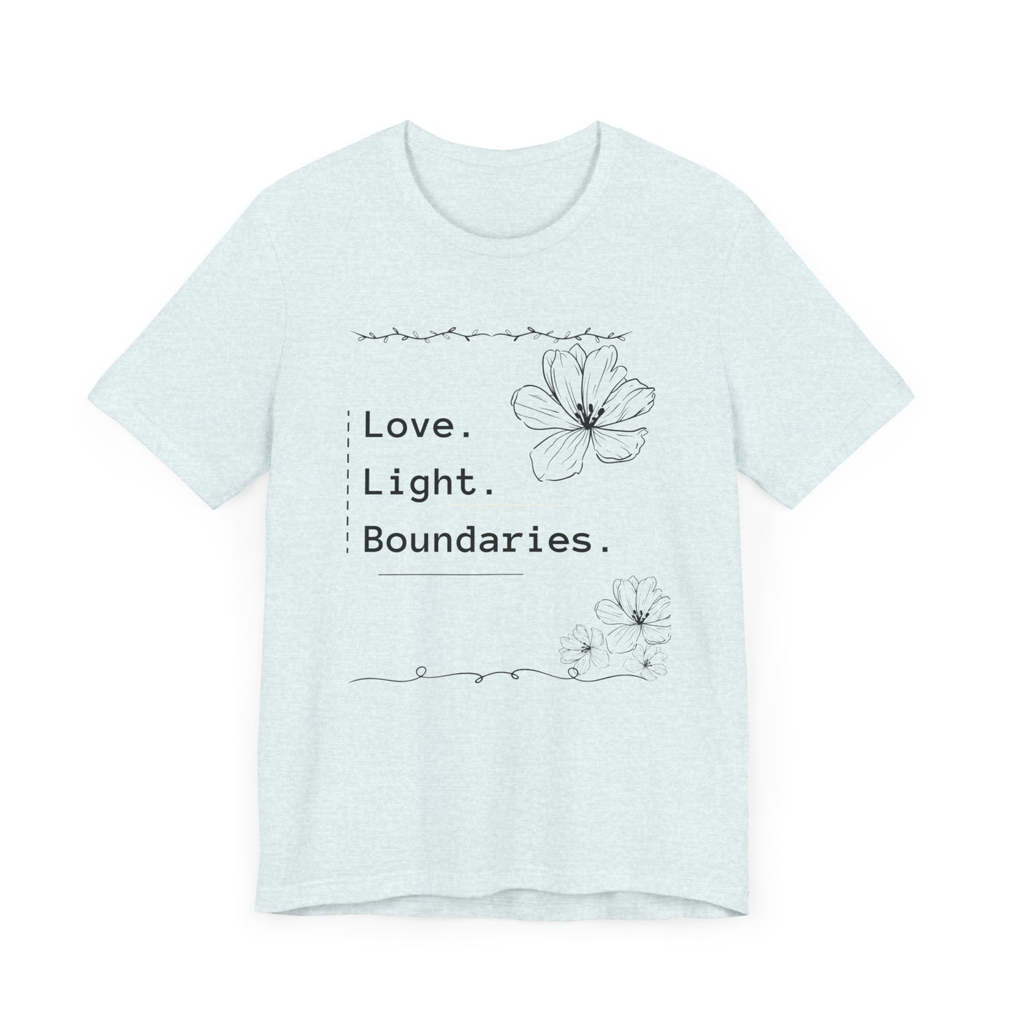 LOVE. LIGHT. BOUNDARIES. Unisex Jersey Short Sleeve Tee