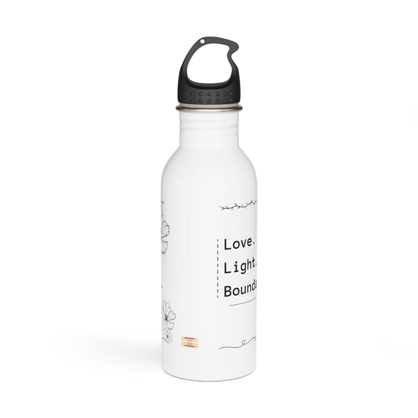 LOVE. LIGHT. BOUNDARIES. - Stainless Steel Water Bottle