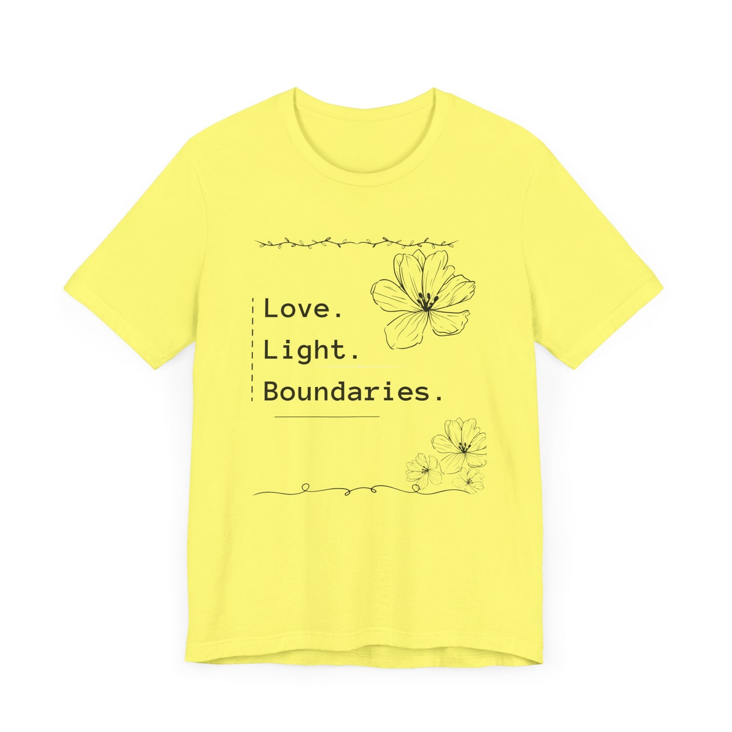 LOVE. LIGHT. BOUNDARIES. Unisex Jersey Short Sleeve Tee