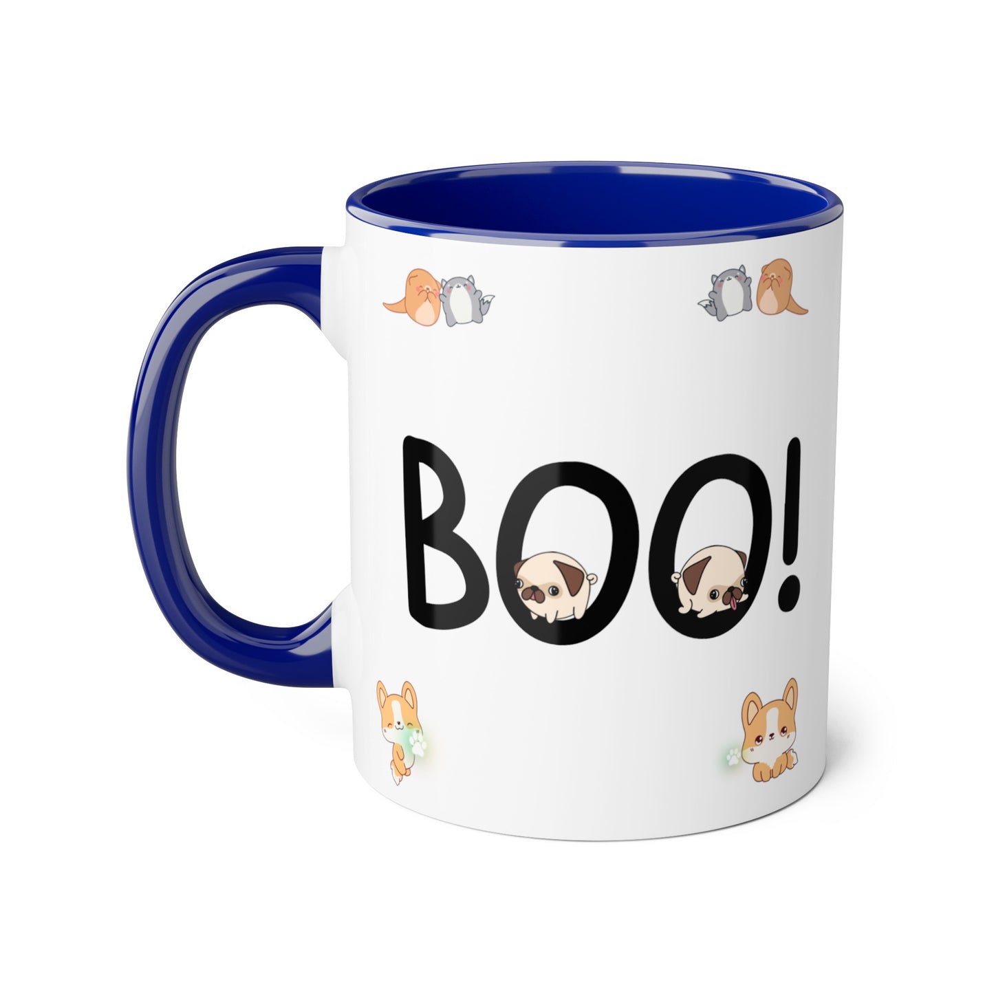 BOO! Cutie Kawaii Doggo Accent Mugs, 11oz